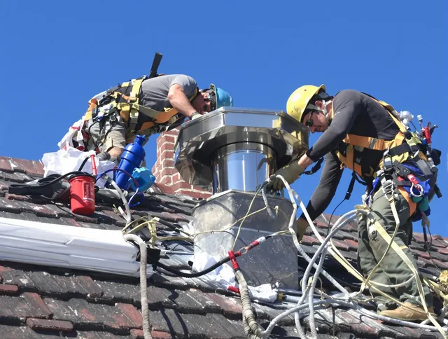 Protective chimney cap installed by Maple Heights Chimney Sweep in Maple Heights, OH