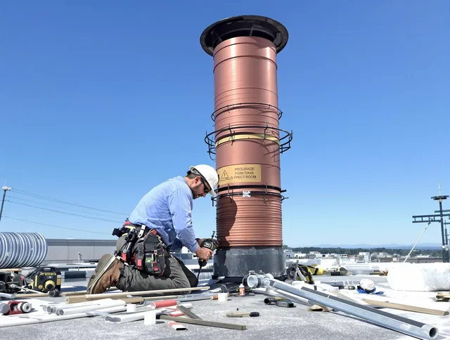 Installed chimney liner by Maple Heights Chimney Sweep in Maple Heights, OH