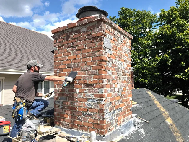 Completed chimney rebuild by Maple Heights Chimney Sweep in Maple Heights, OH