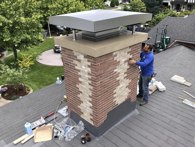 Maple Heights Chimney Sweep team working on a custom chimney remodel in Maple Heights, OH
