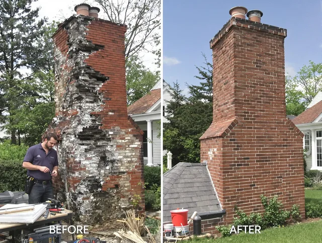 Maple Heights Chimney Sweep performing a full chimney restoration in Maple Heights, OH