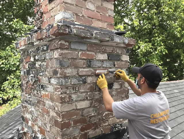 In-progress chimney restoration by Maple Heights Chimney Sweep in Maple Heights, OH