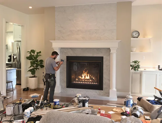 Newly installed fireplace by Maple Heights Chimney Sweep in Maple Heights, OH